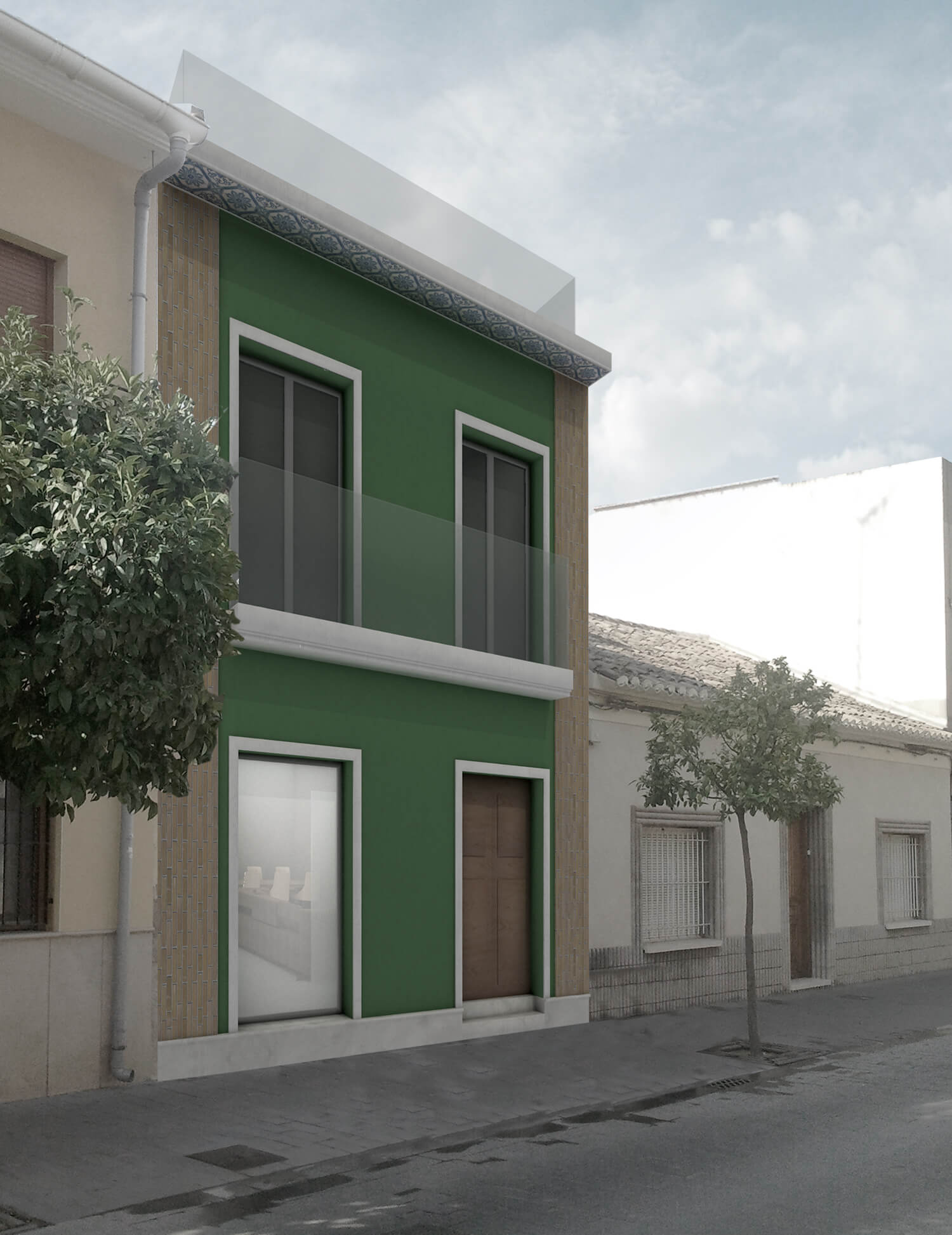 Proyecto de vivienda unifamiliar en San Vicente. Fachada